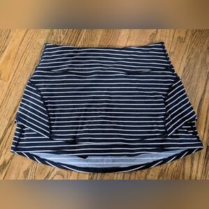 Athleta Stealth TruCool Tennis Skort Nautical Navy Blue and White Stripe…